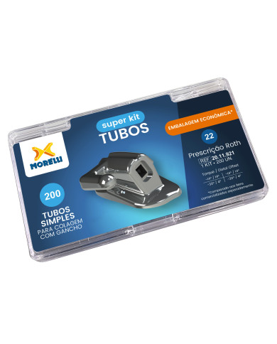 Kit tubos Roth Simp.022" c/gancho 4 quad. - 200un