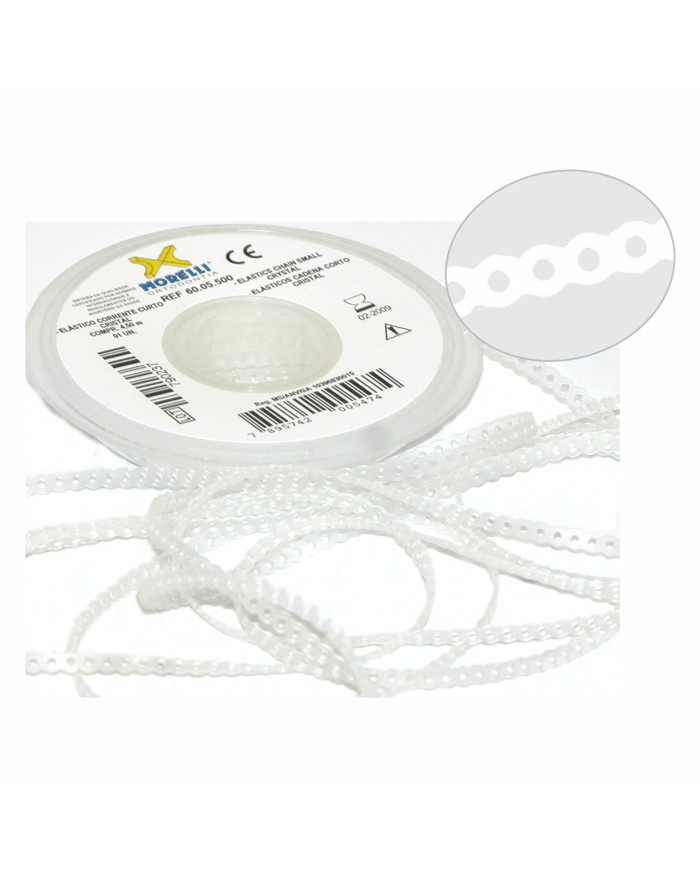 Elásticos em cadeia Cristal/ Cinza (curta, média, longa)