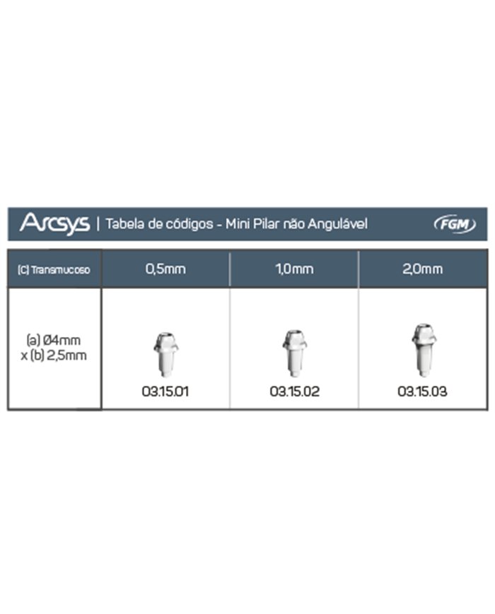 Arcsys D0.5mm Non-Angleable Mini Abutment