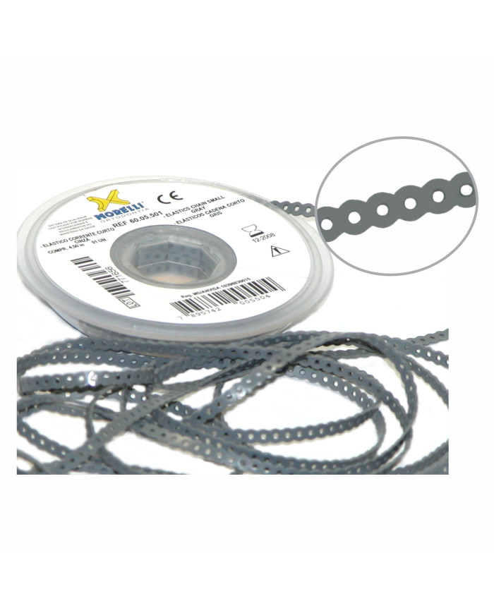 Elásticos em cadeia Cristal/ Cinza (curta, média, longa)