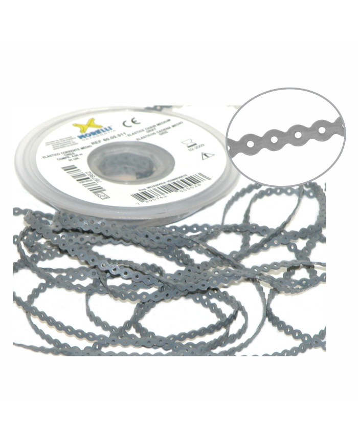 Elásticos em cadeia Cristal/ Cinza (curta, média, longa)