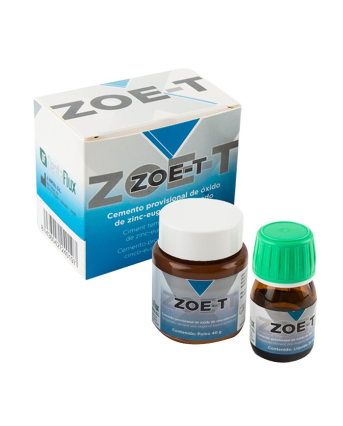 Cimento provisório de óxido de zinco com eugenol reforçado para obturações provisórias de longa duração.