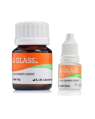 Q-Glass ionomero de vidrio 16g po + 10ml liquido