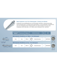 Mini implante Orto Furo ,21x,25 Comp.8mm Trans.2mm Ø1.5mm 2un